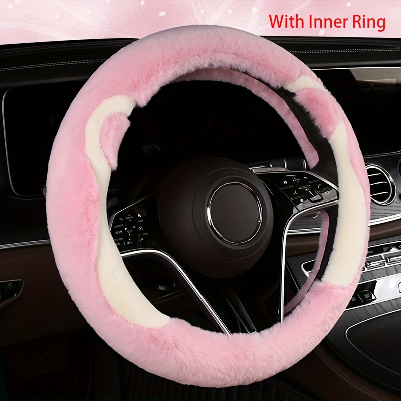 1pc Rabbit & Letter Graphic Fabric Car Steering Wheel Cover