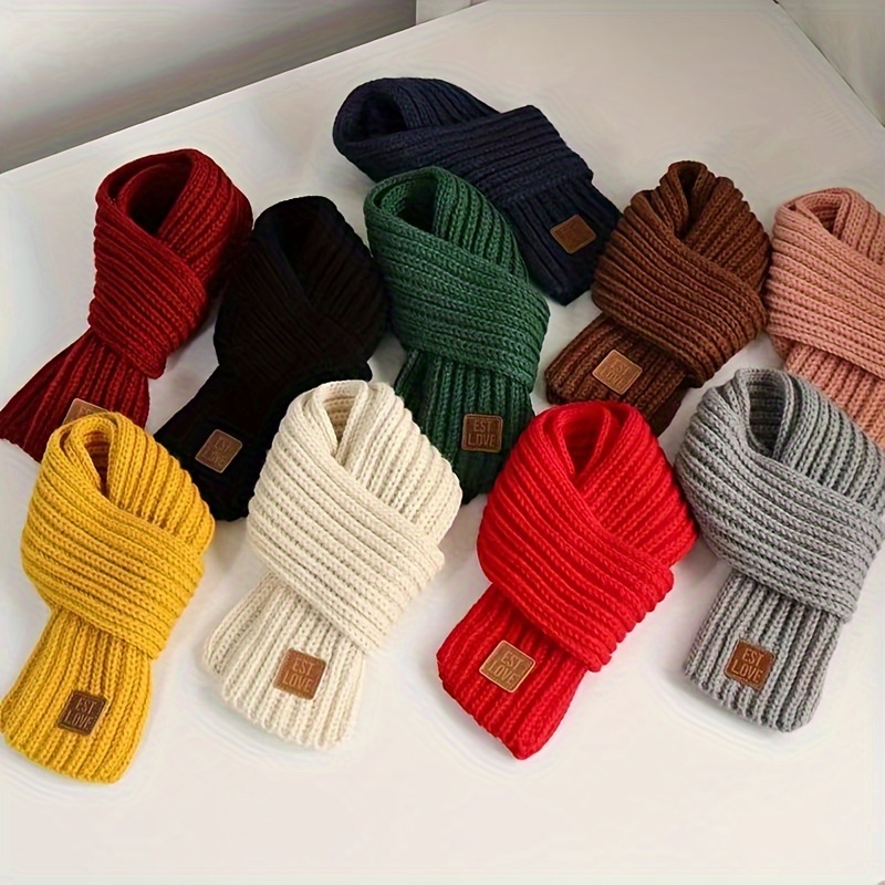 Childrens Scarf Korean Style New Versatile Striped Knitted Wool For Boys  And Girls Baby Warm Little Kid Neck Scarf - Kids' Fashion - Temu Belgium