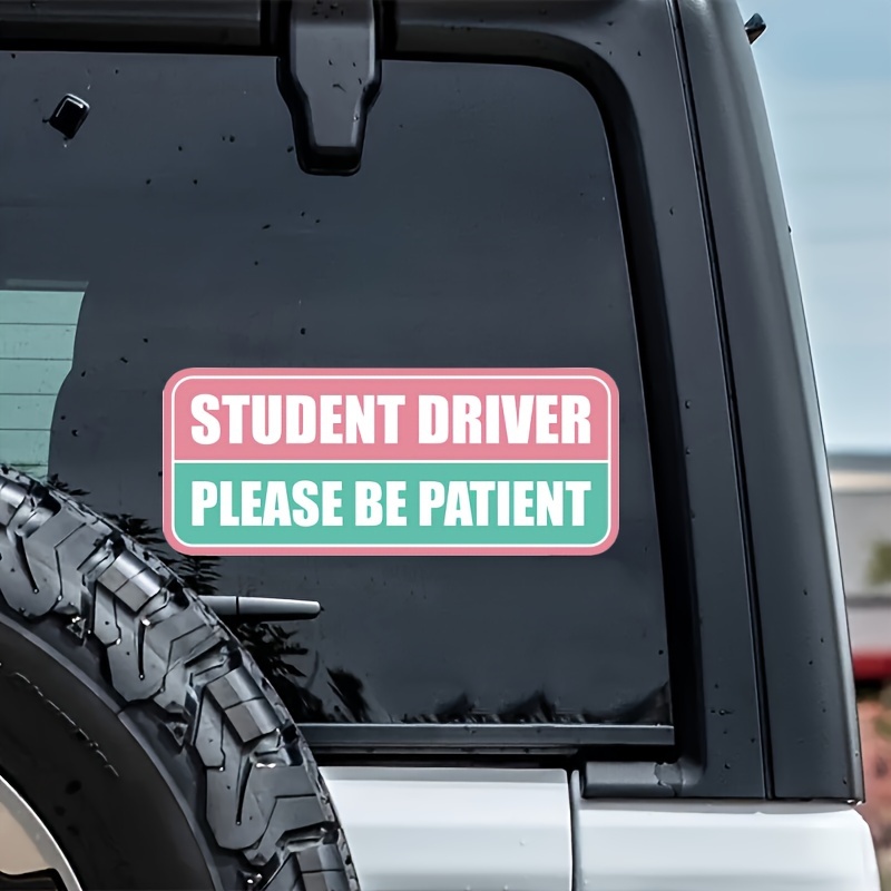 Student Driver Car Sticker Car Driver Sticker Funny Cute - Temu