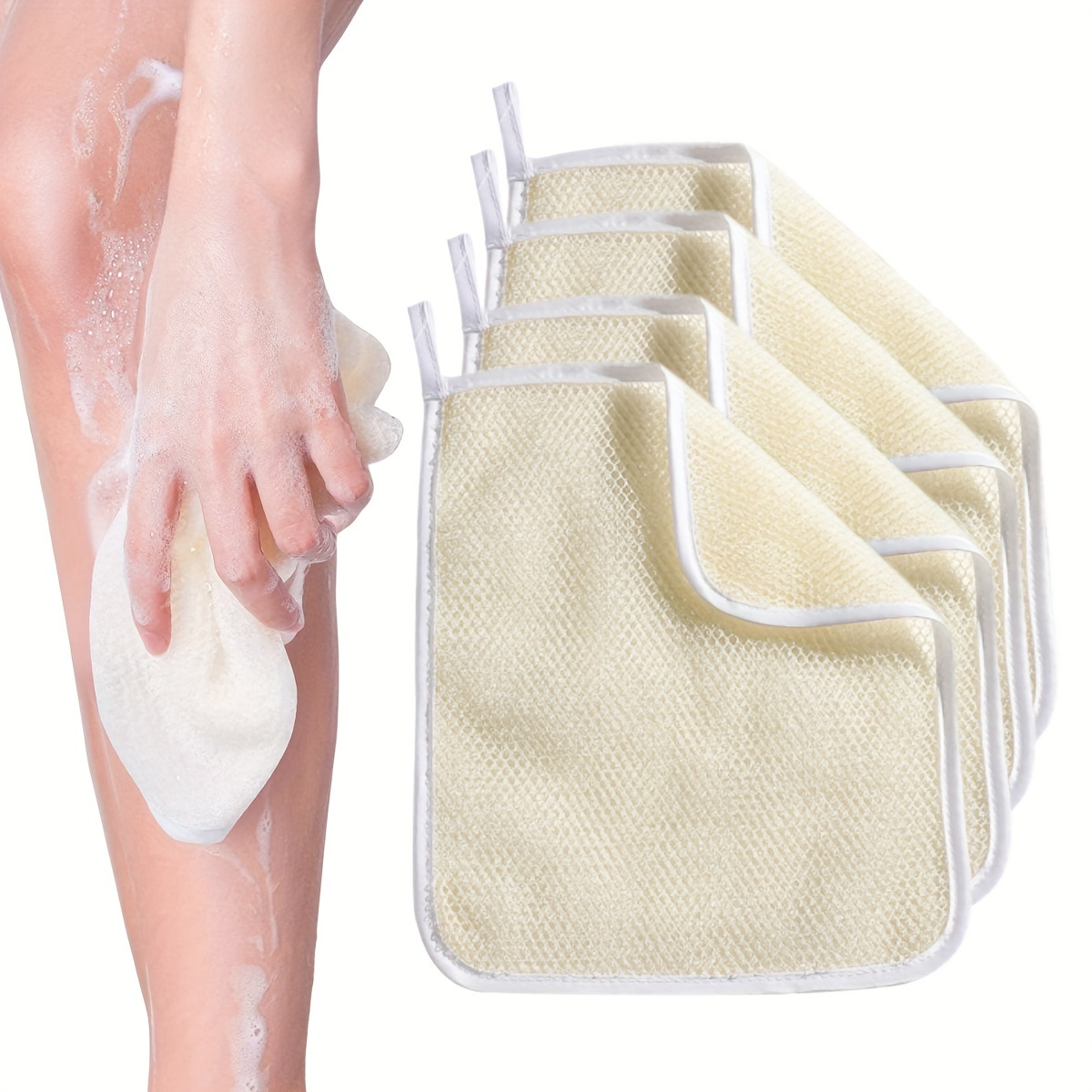 Back Scrubber for Shower Exfoliating Body Scrubber Nylon Bath Towel Shower  Back Washer Exfoliating Washcloth Rear Scrub Japanese Stretchable Pull