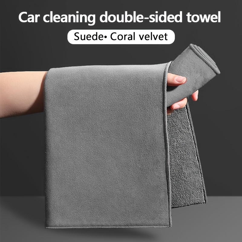 1pcs Super Absorbent Car Drying Towel Suede Coral Velvet Double-sided Car  Cleaning Cloth Multipurpose Auto Towel Car Accessories - AliExpress