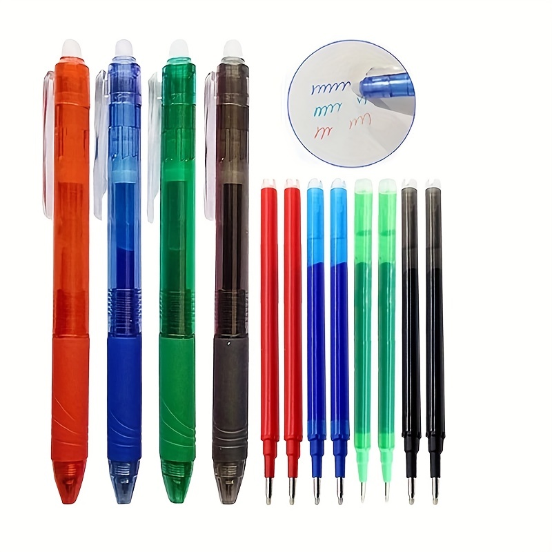 8 Couleurs Stylos Effaçables,Stylos À Bille Effaçables À Encre Gel  Colorés,Stylo 744110637274 