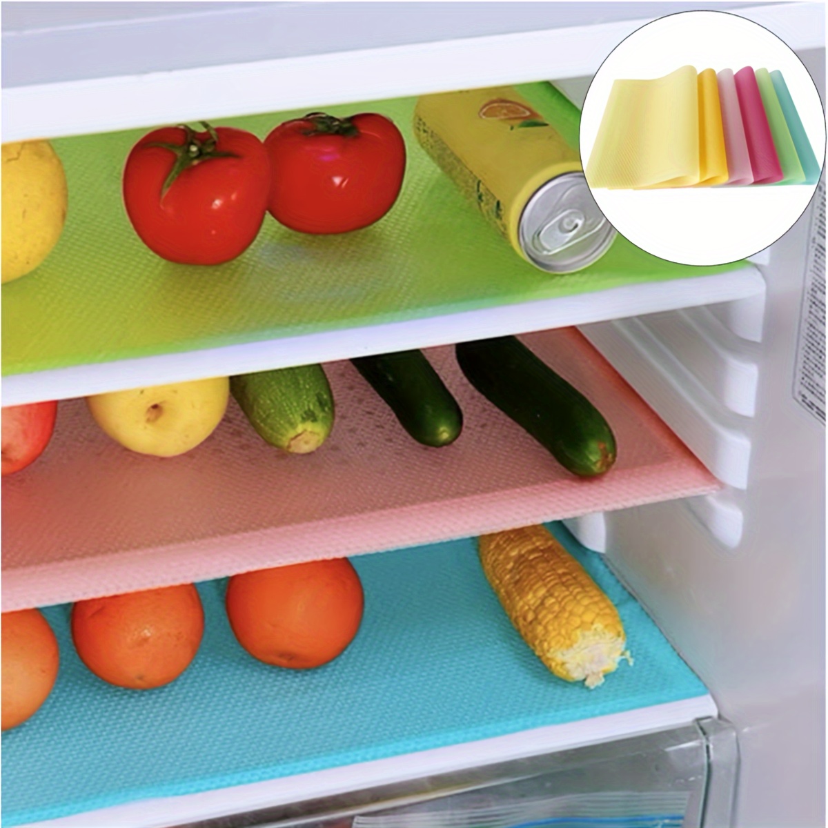 Refrigerator Liners, Washable EVA Refrigerator Mats Fridge Shelf Liners  Cuttable Fridge Mats Pads for Drawer Table Shelves Cabinet ( 17.7 X 11.4  Inch) 