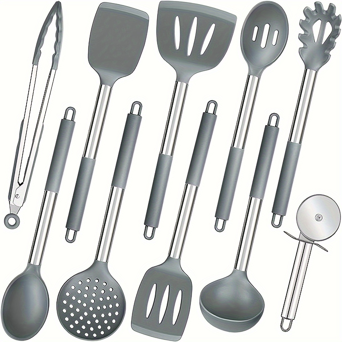 Just Houseware 38 Piece Silicone kitchen Cooking Utensils Set with Utensil  Rack, Silicone Head and Stainless Steel Handle Cookware, Kitchen Tools for  Utensil Sets, Non-Stick kitchen Gadgets (Gold) 