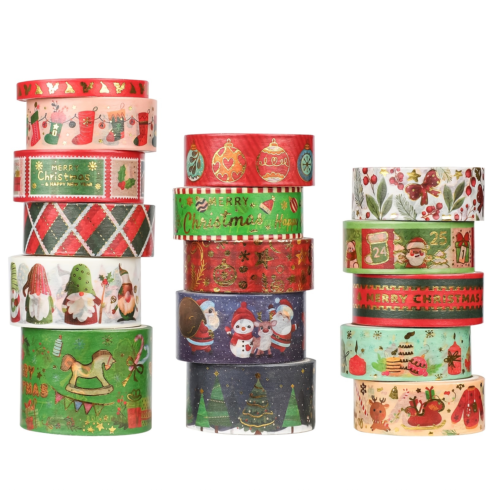 Christmas Buffalo Plaid Deer Holiday Red & Black Washi Tape Set