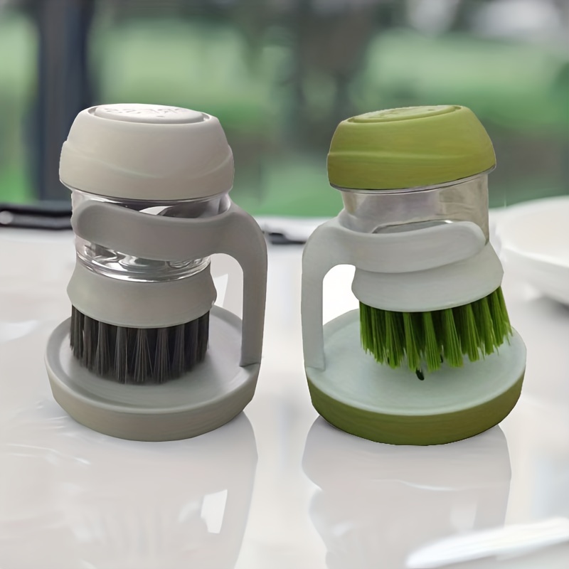 1pc Dish Brush Handheld Cleaning Liquid Storage Bowl Palm Scrubber Mini