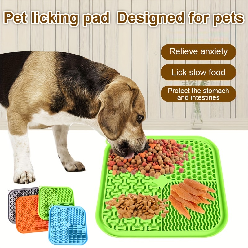 Dog Licking Mat, 2 Pcs Large Licking Mat for Dogs with Suction for Anxiety,  Peanut Butter Dog Licking Mat Slow Feeder Dispensing Treater Lick Pad with  Scraper 