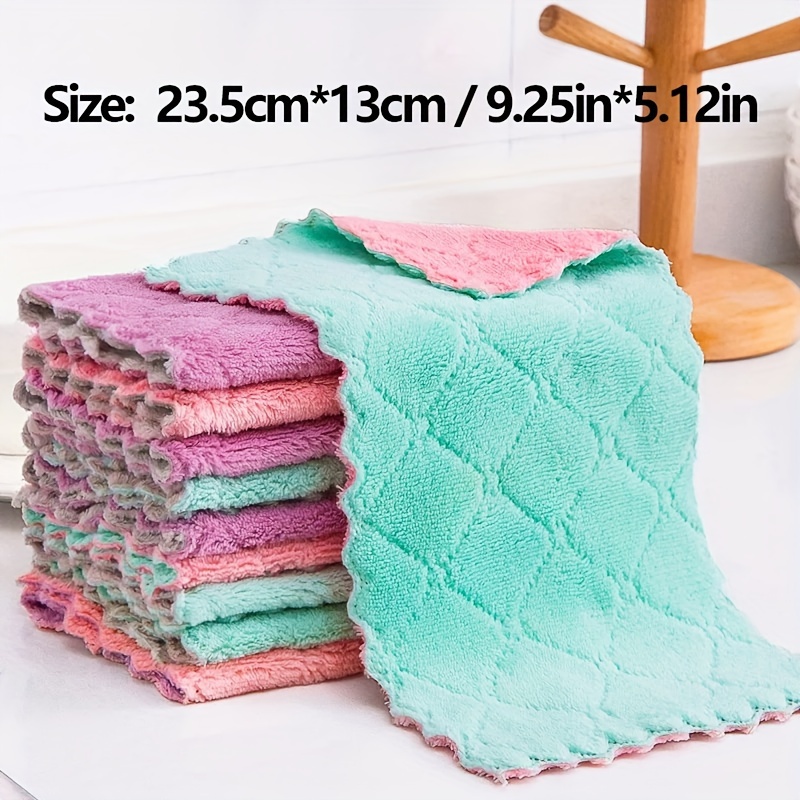 20pcs Kitchen Dish Cloths, Super Absorbent Microfiber Cleaning Cloth For  Cleaning Dishes, Kitchen, Bathroom, Car (Grey & Green)