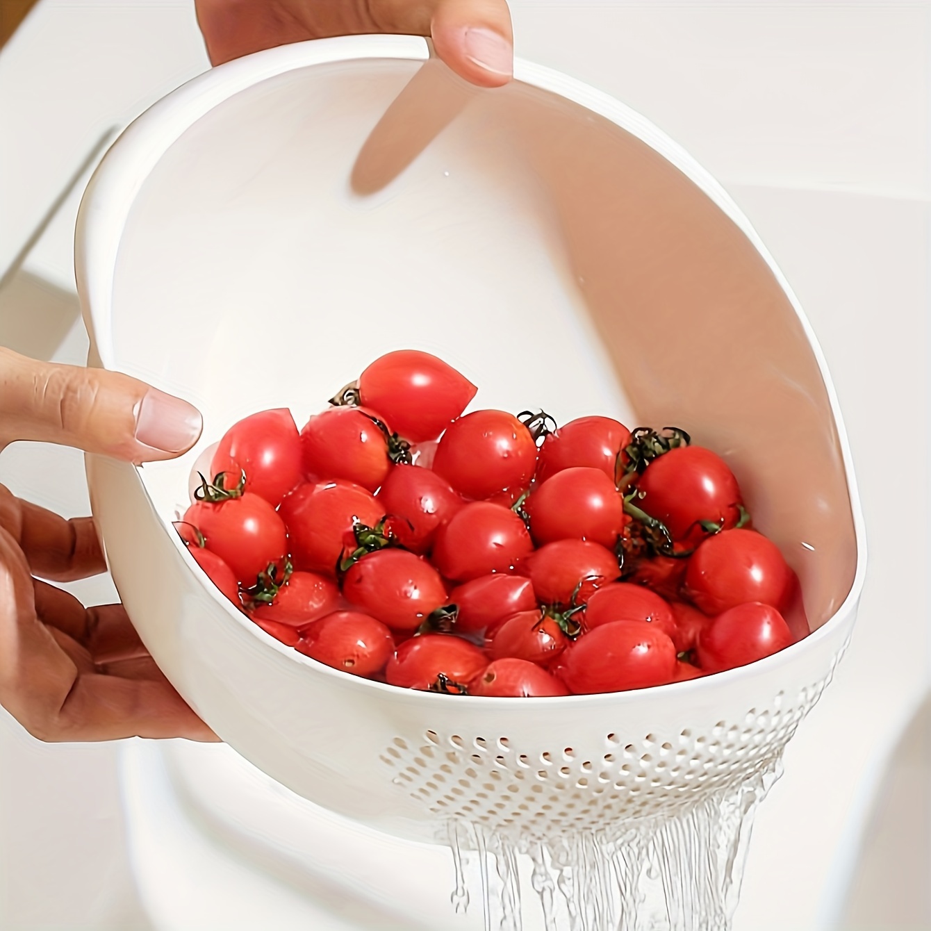 Cesta de colador de pasta, escurridor de frutas, colador de plástico 2 en  1, colador de arroz, coladores y coladores multifuncionales para cocina