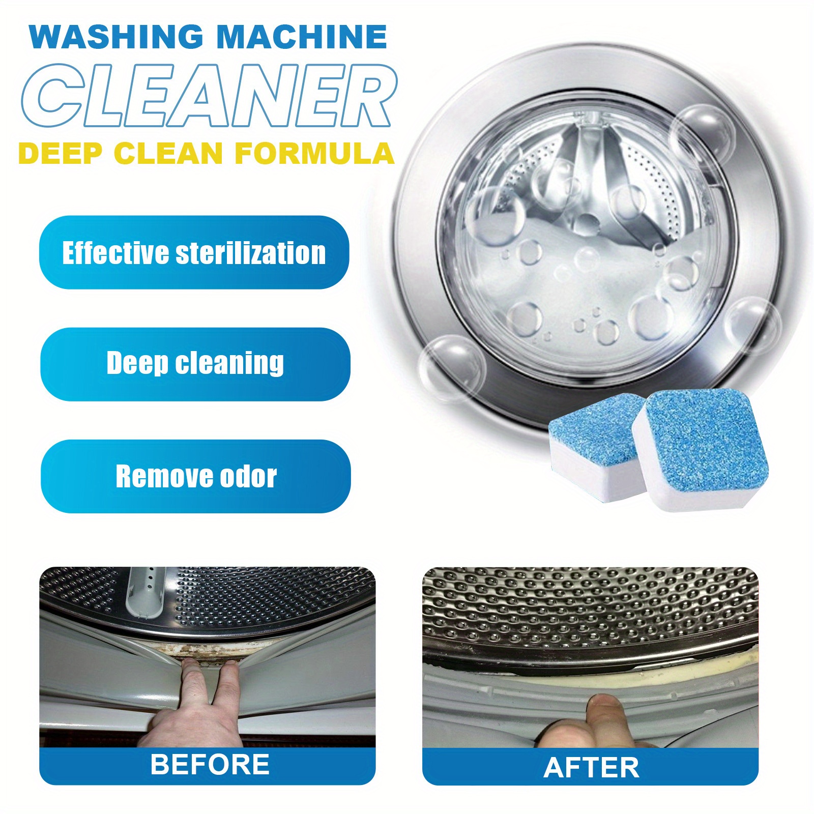 5/10pcs Washing Machine Cleaning Cubes Stain Removal Descaling Washing  Machine Effervescent Tablets Cleaner - AliExpress