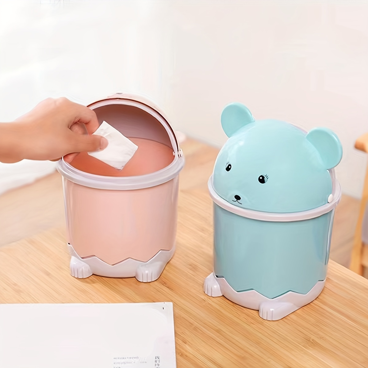 HOMSFOU Bedroom Accessories Men Trash Can Cute Garbage Can Large Rubbish Bin  Plastic Wastebasket Container for Bedroom Kids Room Office Kitchen Bathroom  - Yahoo Shopping