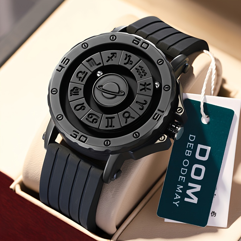 Eutour Original Iron Ball Magnetic Pointer Concept Quartz Unusual Men's  Watch Fashion Rubber Strap - 4