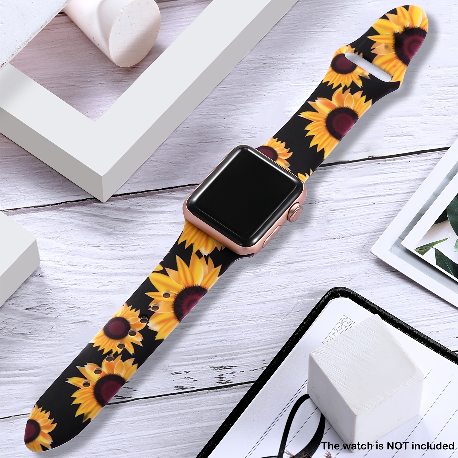 W-RARA Leather Bands Compatible with Apple Watch Band 42mm 44mm 45mm 49mm(Ultra) Women, Dressy Leather Wristband Elegant Butterfly Charms Metal