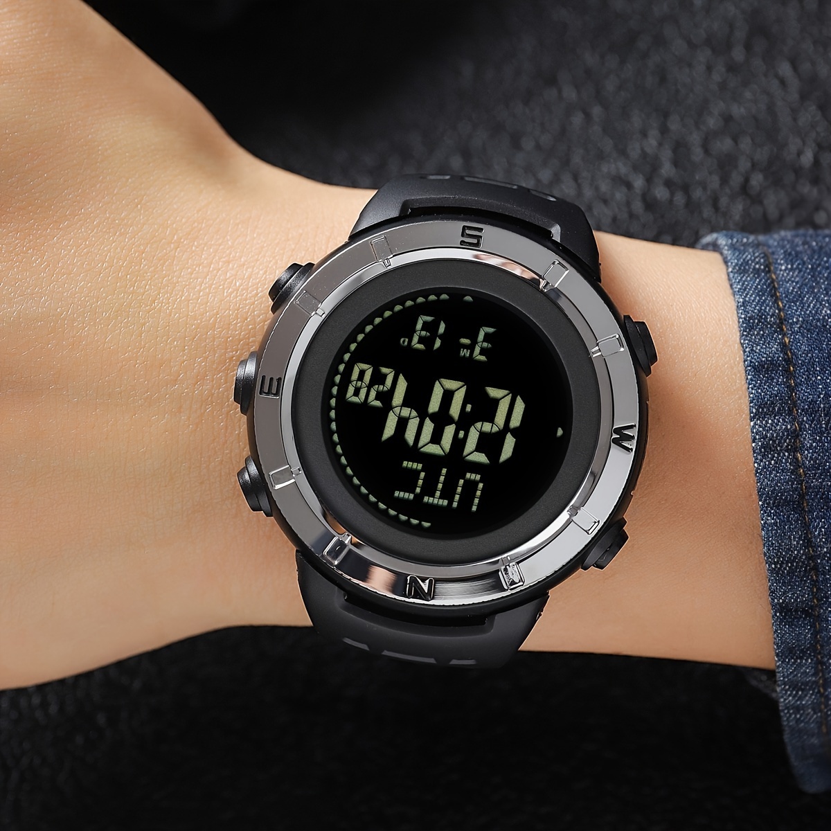 SKMEI Reloj digital de gran cara para hombre, reloj deportivo impermeable  LED militar, cronógrafo, reloj despertador