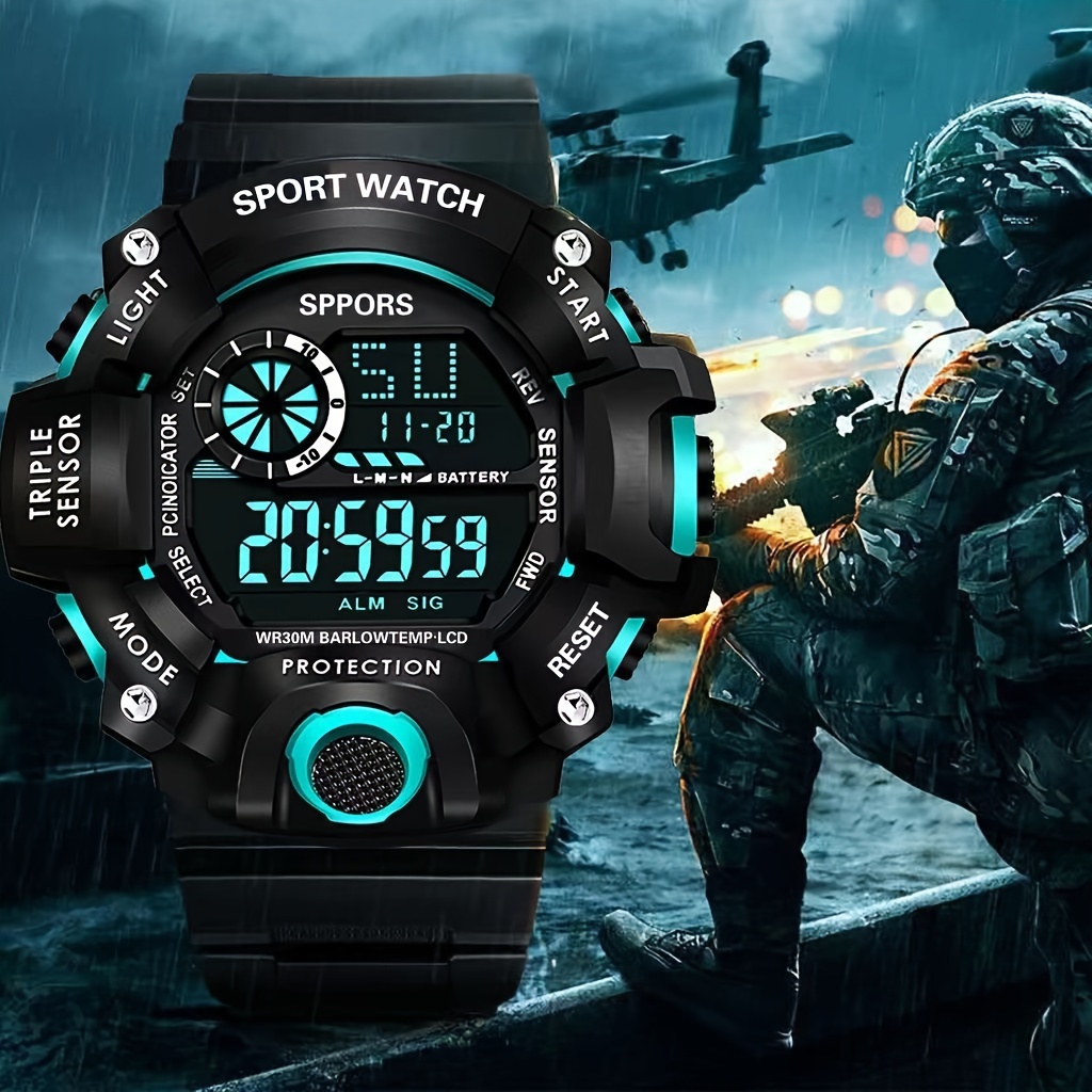 Reloj digital para hombre Reloj deportivo Relojes digitales impermeables al  aire libre Reloj d SENORS Mirar