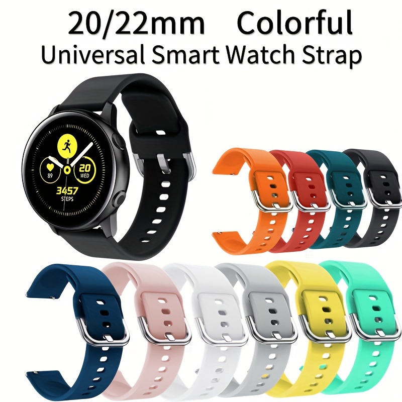 WITHit - Universal Smartwatch Silicone and Mesh Sport Band 2-Pack for Samsung Galaxy Watch Active and Galaxy Watch Active2 20mm