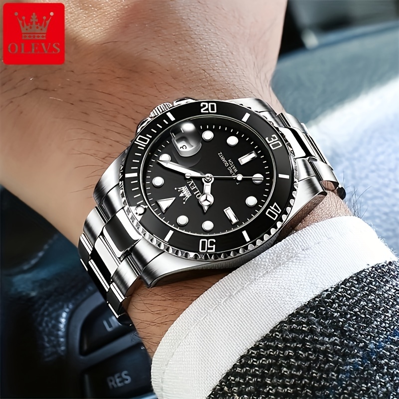 OLEVS Mens Watches Waterproof Stainless Steel Adjustable Bracelet Watch  Quartz Analog Watch for Men Fashion Business Classic Mens's Wrist watch's