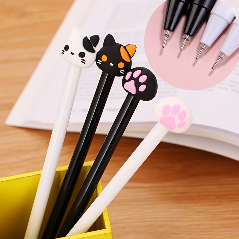 32 Pièces Stylos à Bille Rétractable Cartoon Stylo Fille Noir 0,5 mm Stylos  Kawaii 12 Mignon Gel Stylos avce 20 Recharges Kawaii Stylos Gel d'encre  Cute Stylo Bille pour Ecole Bureau Maison 