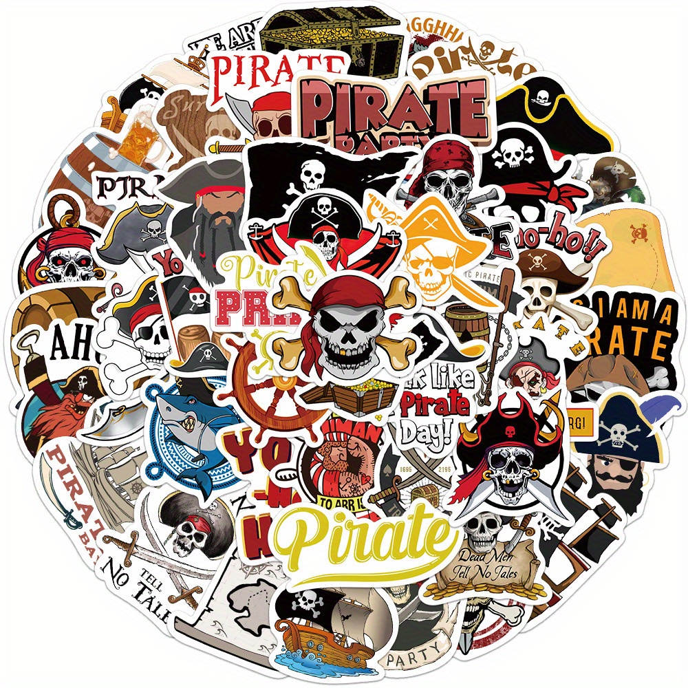Pirate Skull and Swords Sticker / Pirate Stickers / Halloween Sticker /  Waterproof Sticker / Vinyl / Water Bottle, Laptop, Tumbler Stickers