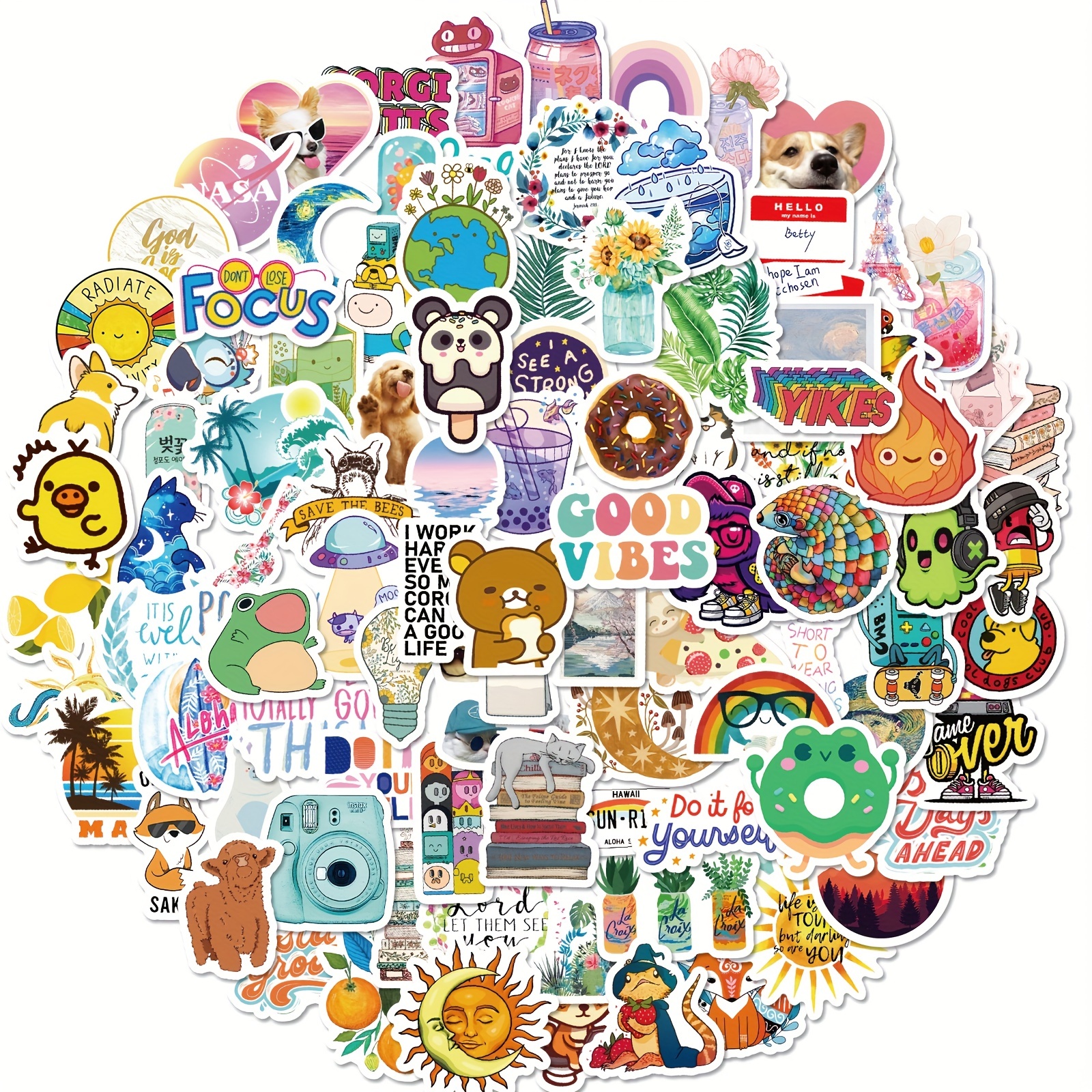 Anime Manga Stickers, 100 Assorted Random Anime Manga Stickers, Waterproof  Vinyl Stickers, Anime Water Bottle, Notebook, Laptop Stickers, 