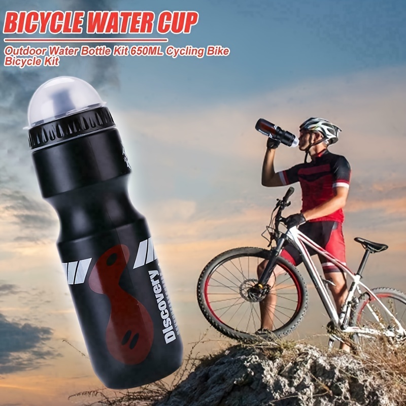 1 pieza de Botella de agua a prueba de fugas de 650ml para bicicleta, con  porta botellas, Ideal para ciclismo, gimnasio y deportes al aire libre