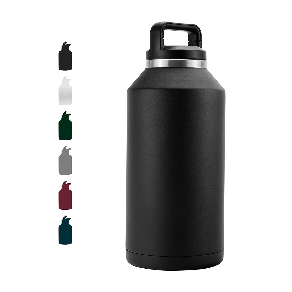 Engraved Matte Black Stainless Steel 67.6oz Water Bottle