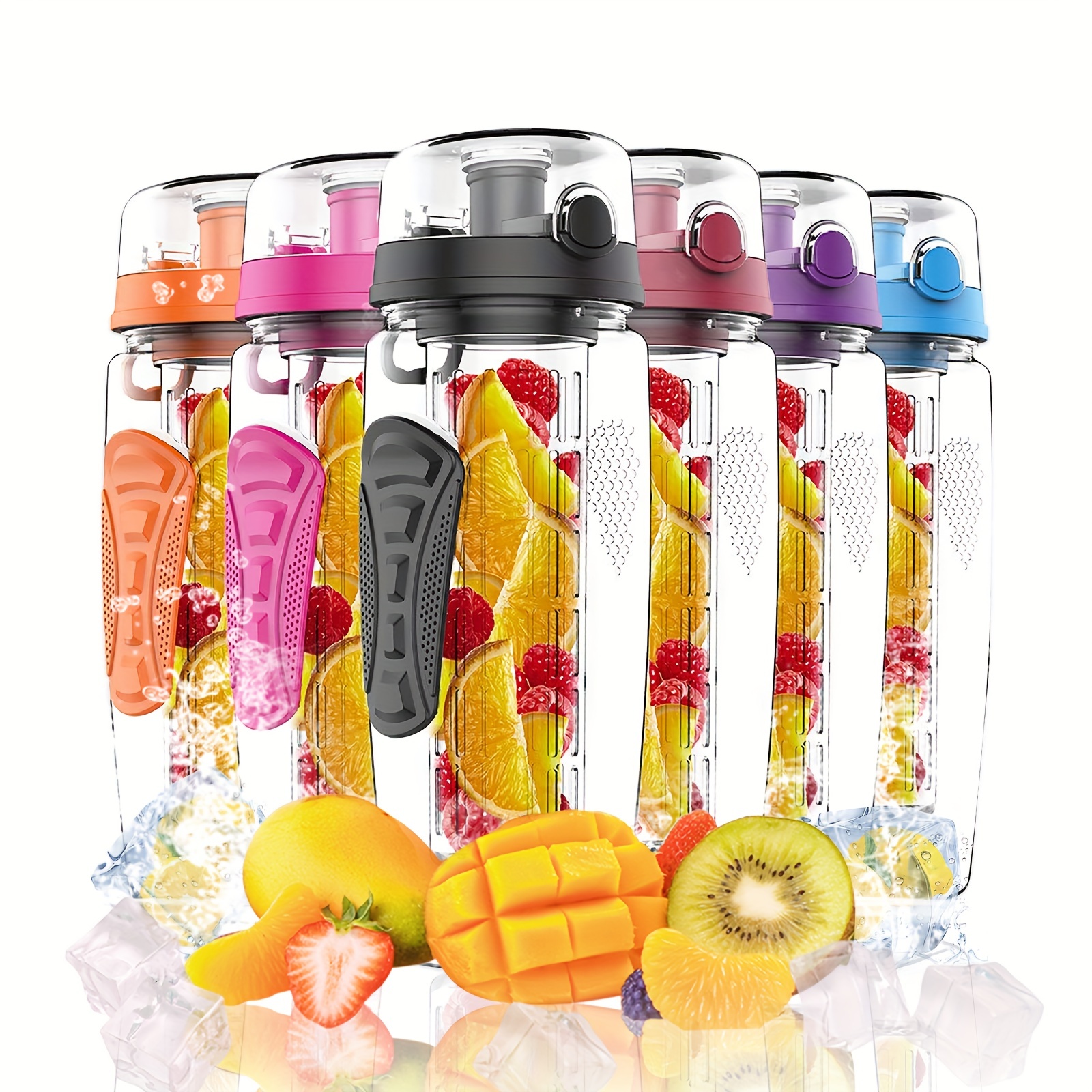  720°DGREE uberBottle - Botella de agua + infusor de frutas,  de diferentes capacidades, hecha de tritán libre de BPA, a prueba de fugas,  reutilizable, ligera, sostenible; Para fitness, entrenamiento, ciclismo y