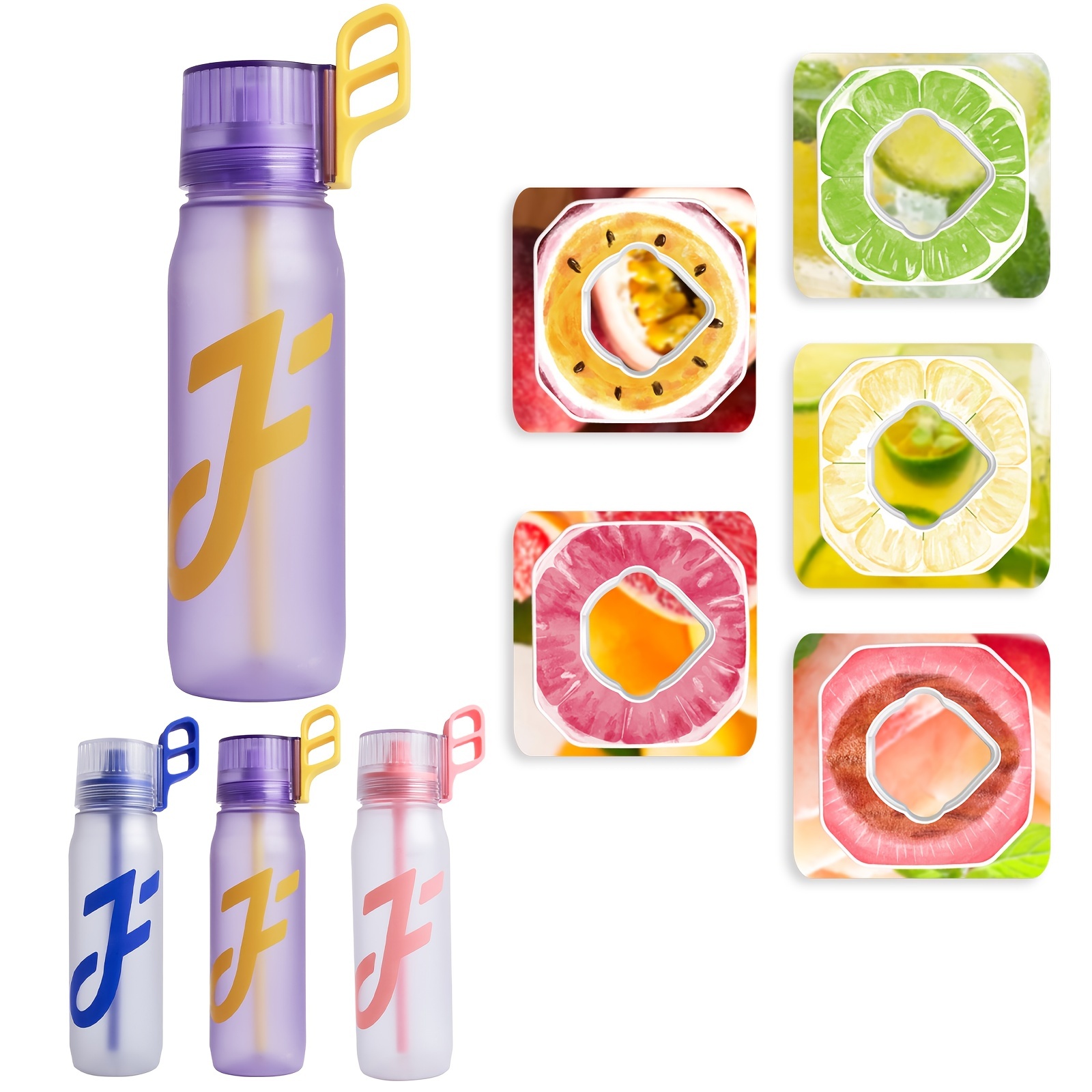 Portable Leakproof Water Bottle With 7 Flavour Pods Scented - Temu