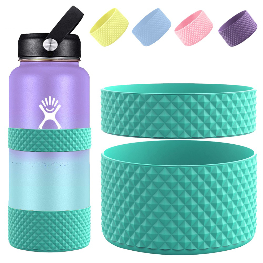 6 Colors Silicone Bands for Sublimation Tumbler Reusable Cup Sleeve Nonslip Heat Resistant Rubber Bands Paper Holder Ring Elastic Bands for Thermoses