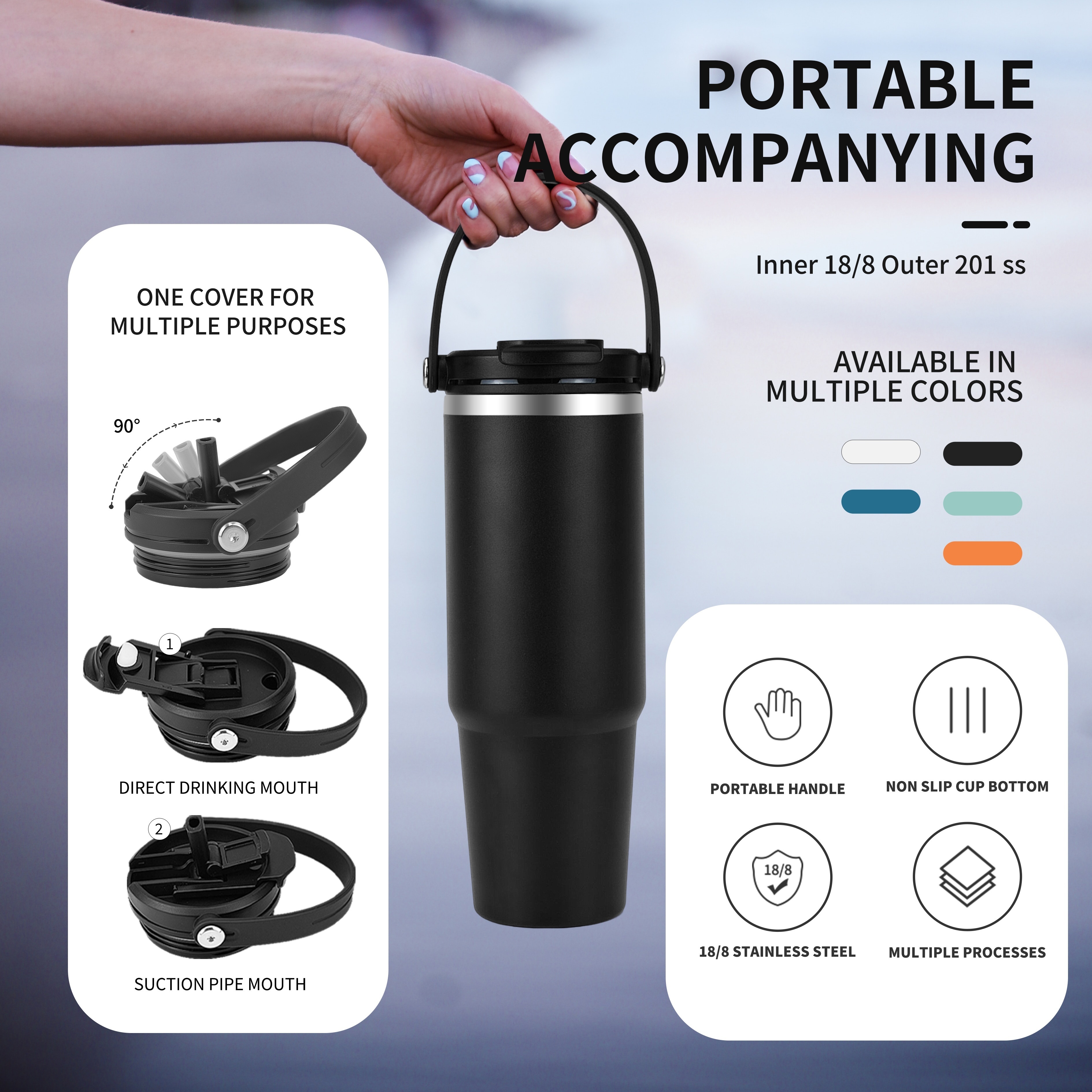 Buy Coffee thermos,Coffee bottle,Tea Infuser Bottle,Smart Sports Water  Bottle with LED Temperature Display,Double Wall Vacuum Insulated Water  Bottle, Stay Hot for 24 Hrs,Cold for 24 Hrs (black) Online at Low Prices in