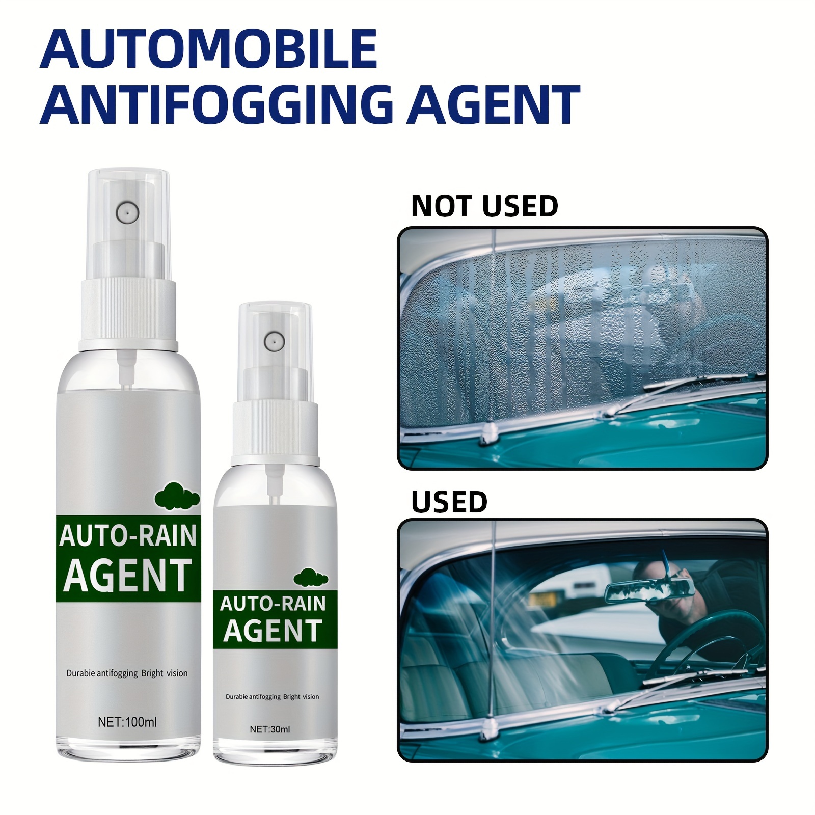 Cyhamse Spray antivaho para Coche - Limpiador antivaho para automóviles |  Aerosol 300 ml para vidrios y Parabrisas automóviles Exteriores para