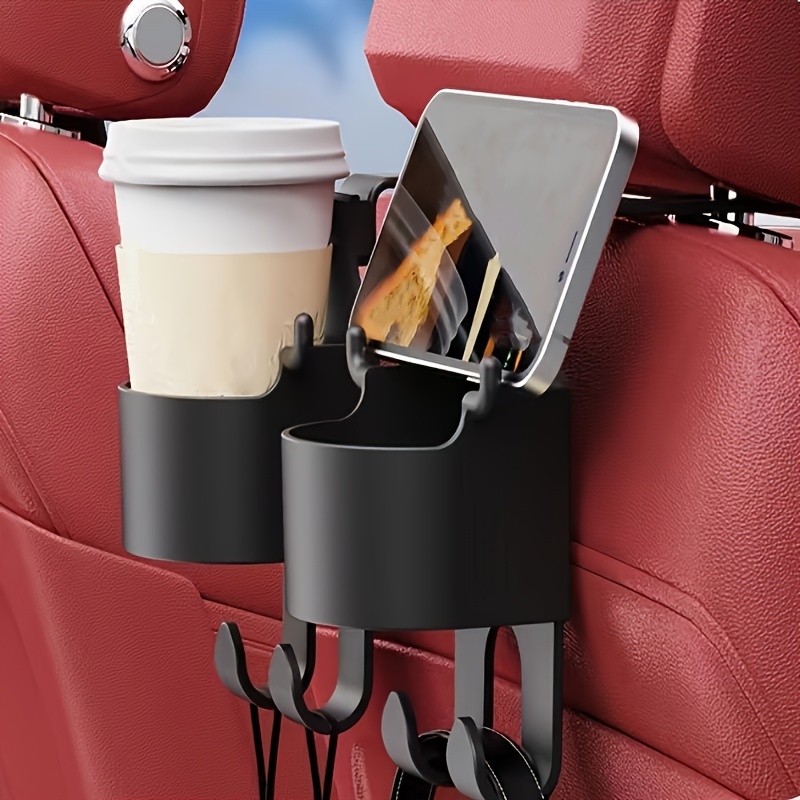 Accmor Car Headrest Seat Back Organizer Cup Holder Snack Tray, 2 in 1  Universal Car Seat Back Tray Organizer with Drinks Holder, Non-Slip Grip  Clip