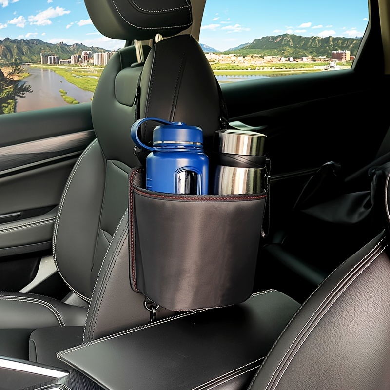 Car Armrest Storage Box Water Cup Holders Auto Tissue Storage  Multifunctional Universal Foldable Diy Car Seat Tray Organizer Beige