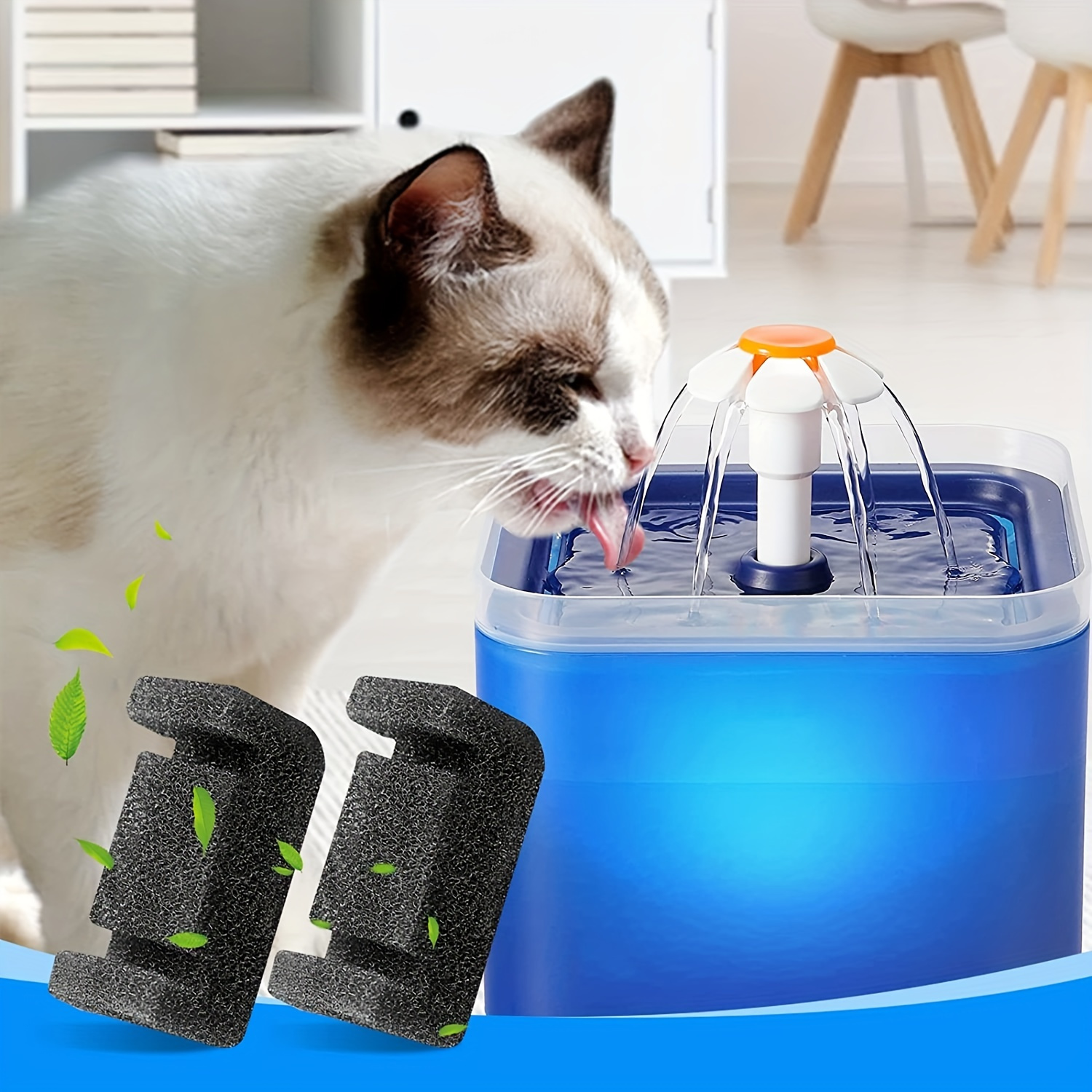 Filtros de repuesto (2 filtros) para fuente de agua automática para gatos y  perros de 2,5 l, dispensador de agua de perro, carbón activado reemplaza  filtro para fuente – VastaGo