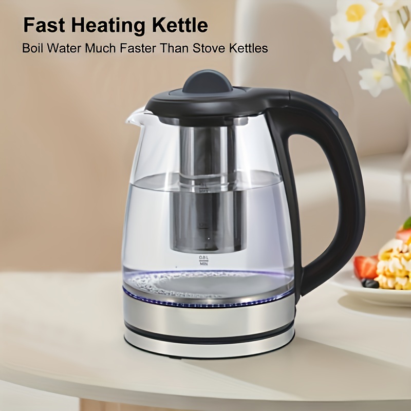 Veken Electric Tea Kettle, 1.5 Liter Speed-Boil Hot Water Boiler, 304  Stainless Steel Interior Water Warmer Heater,BPA Free Teapot with Double  Wall Insulated, Auto Shut Off for Coffee & Tea(Black)