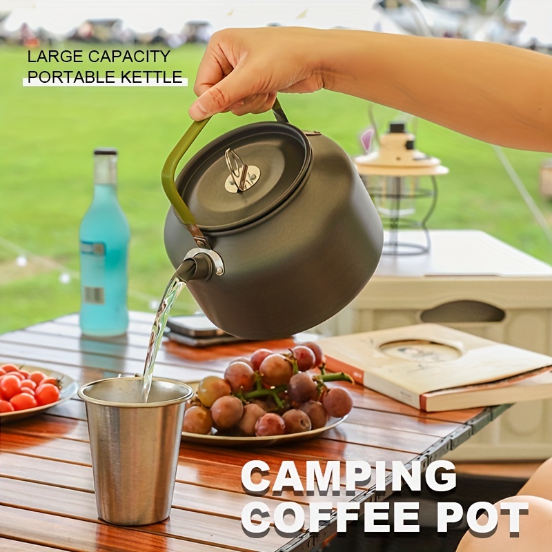 Camping Kettle Camp Tea Coffee Pot, 1L Stainless Steel Outdoor Campfire  Camp kettle, Portable Lightweight Teapot Fast Heating Boiling Water, Ideal  for