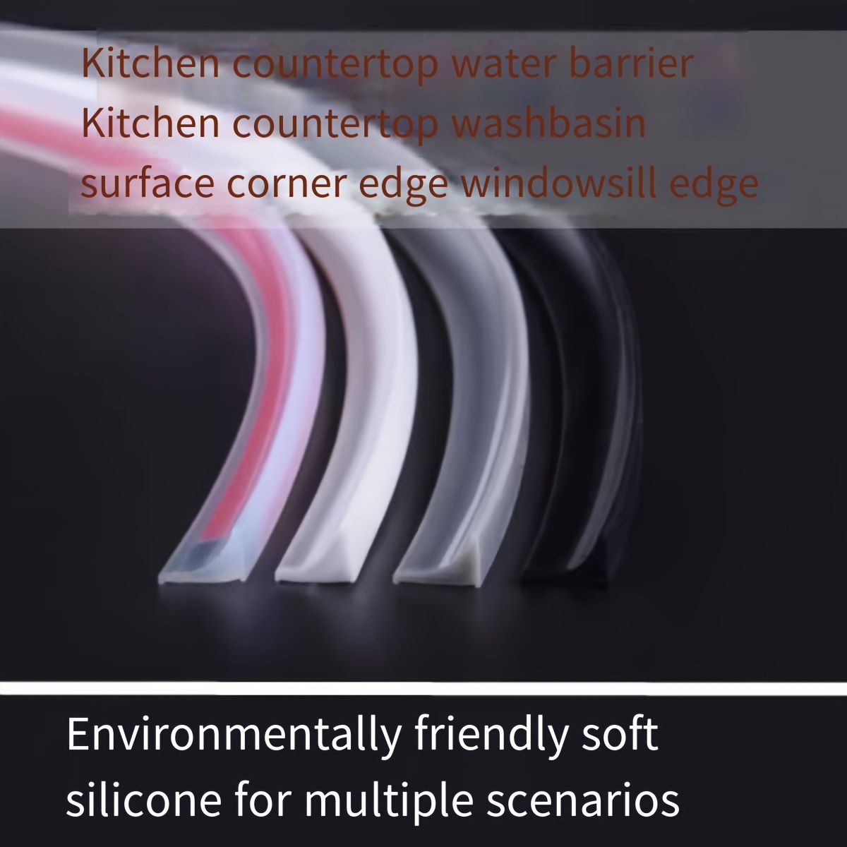 Bendable Water Stopper Soft Silicone Bathroom Sink Edge Waterstop