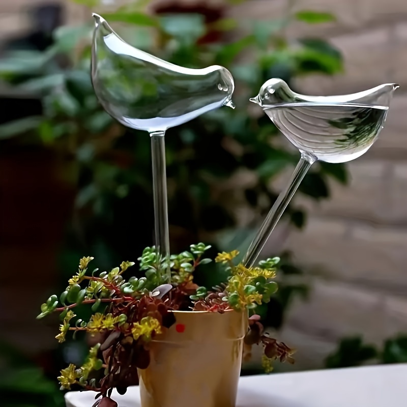 Oiseau d'arrosage à planter en verre