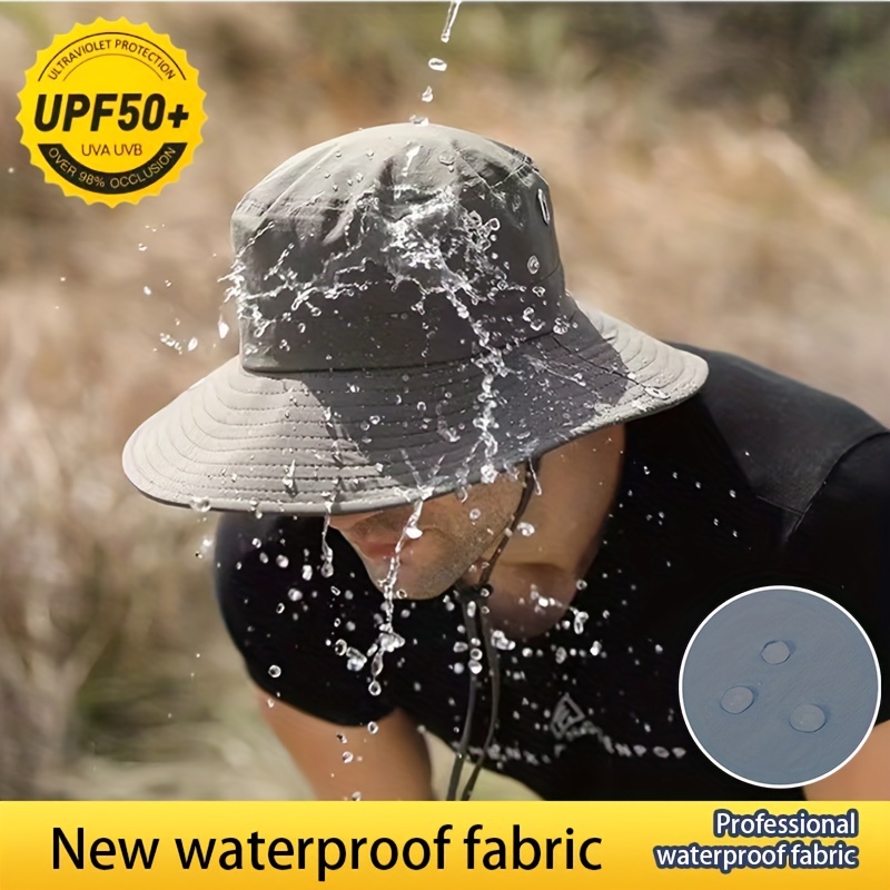 Outdoor Waterproof Fisherman Hat With Chin Strap For Summer Foldable Bucket  Hat For Hiking - Jewelry & Accessories - Temu