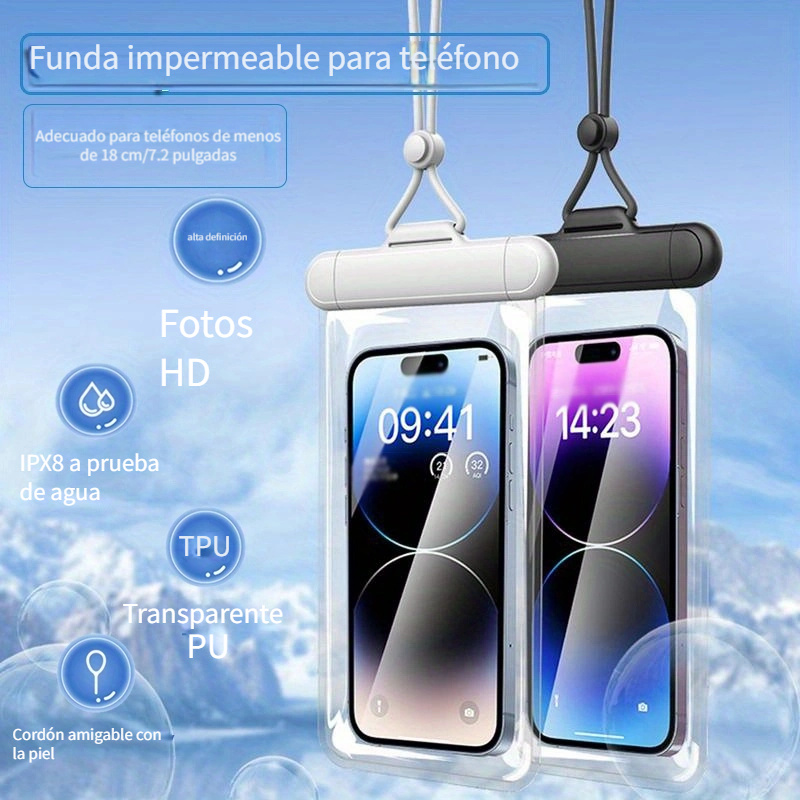 Bolsa Agua Pvc Funda Impermeable Teléfono Móvil Transparente - Temu Chile