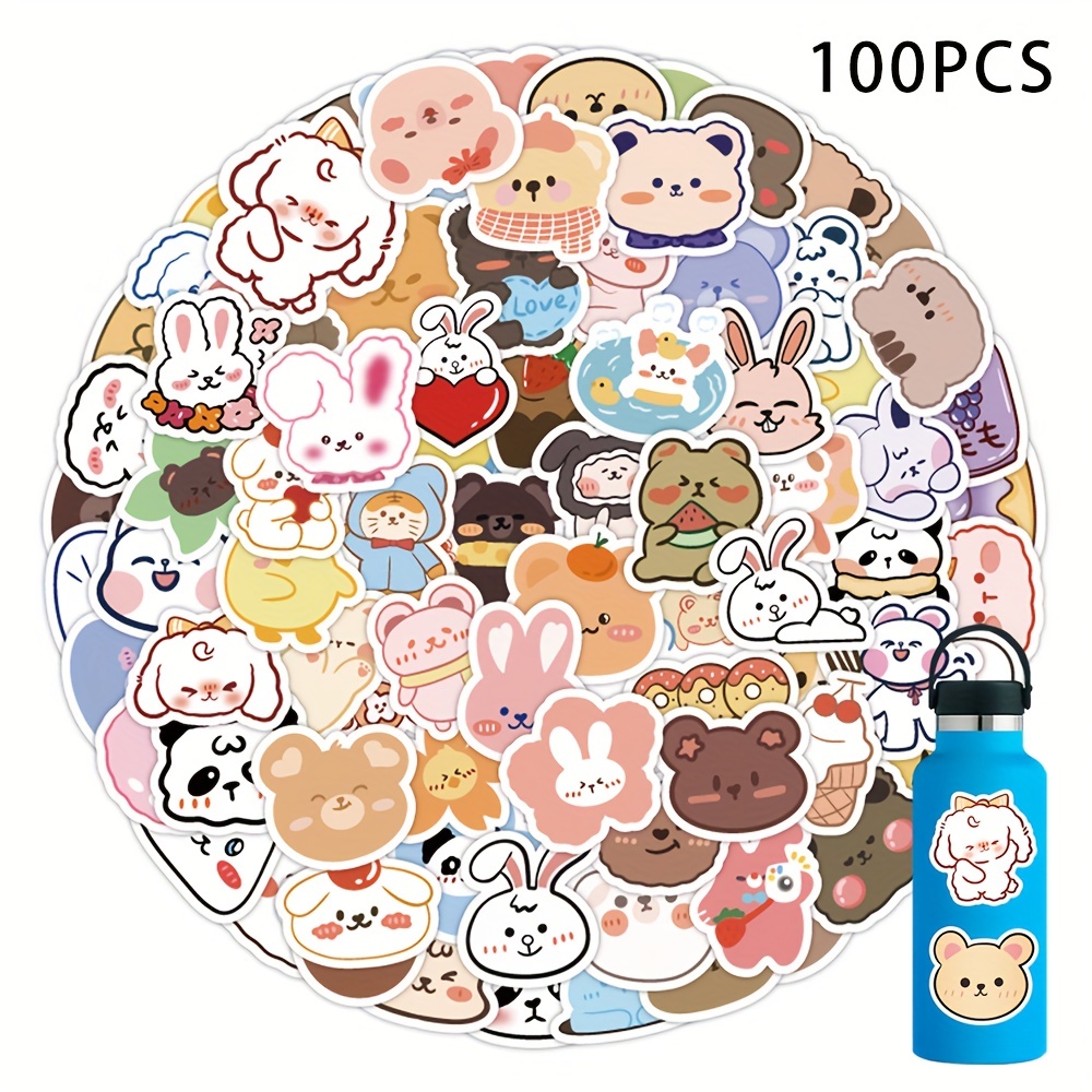  Cute Korean Bear Stickers Gifts for Girls Kids and Teens,  100pcs/Pack Small Kawaii Rilakkuma Stickers, Vinyl Waterproof Lovely  Aesthetic Stickers Decals for Laptop Water Bottles Phone Scrapbooking :  Electronics