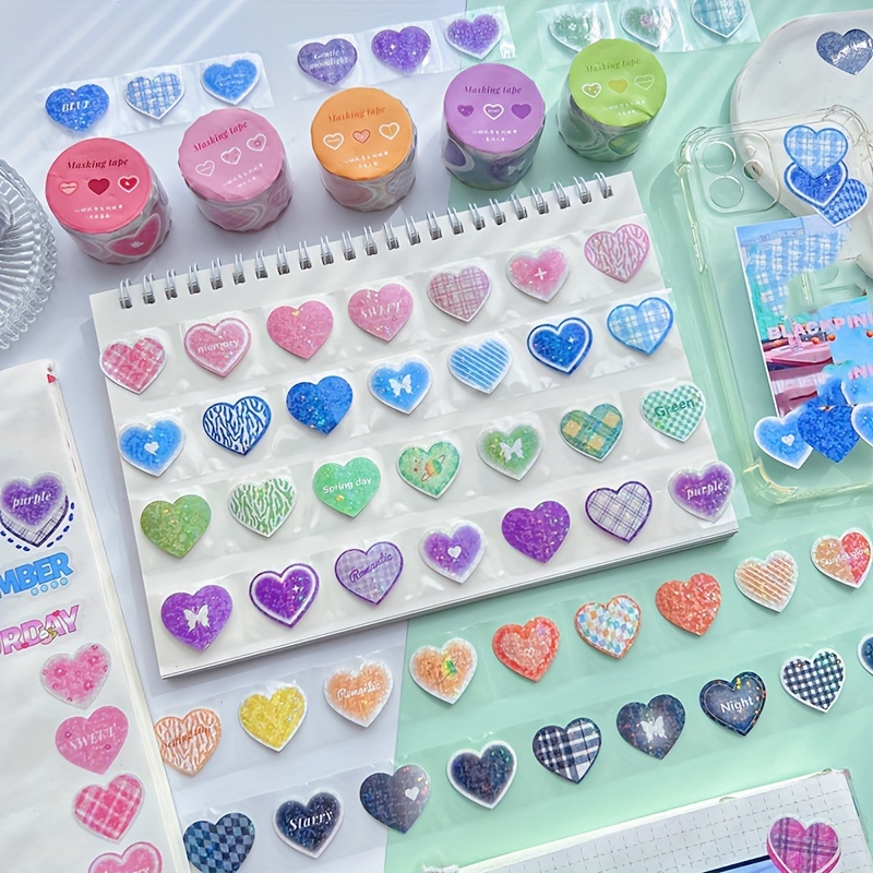 10/30/50/100pcs Laser Valentine Stickers Aesthetic I Love You