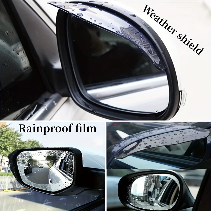 2PCS Car Rear View Mirror Rain Eyebrows, Rainproof Auto Side Mirror Guard,  Waterproof PVC Vehicle Rearview Mirror Rain Visor Smoke Cover, Car