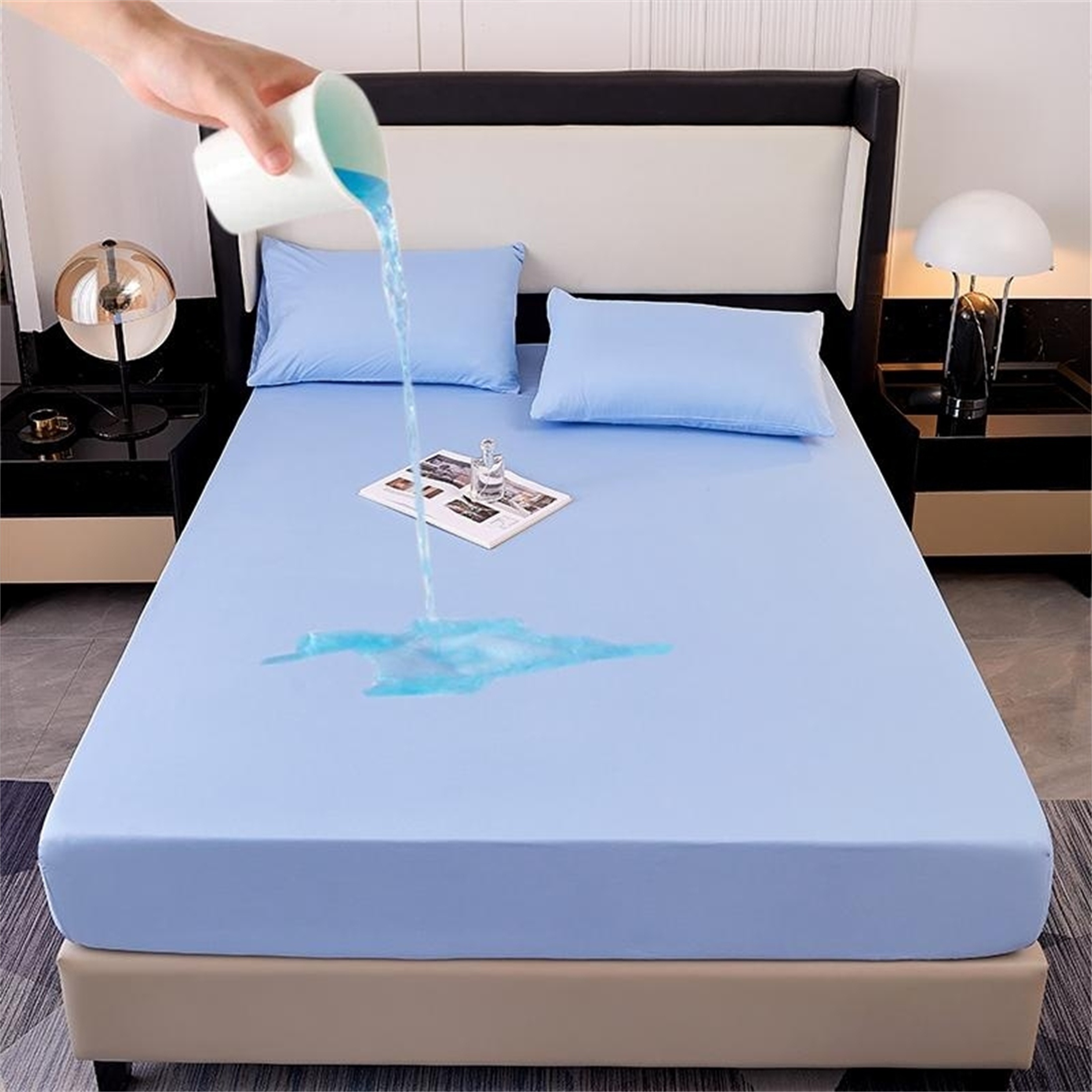 Waterproof Bed Fitted Sheet Bed Protector Cover Mattress - Temu