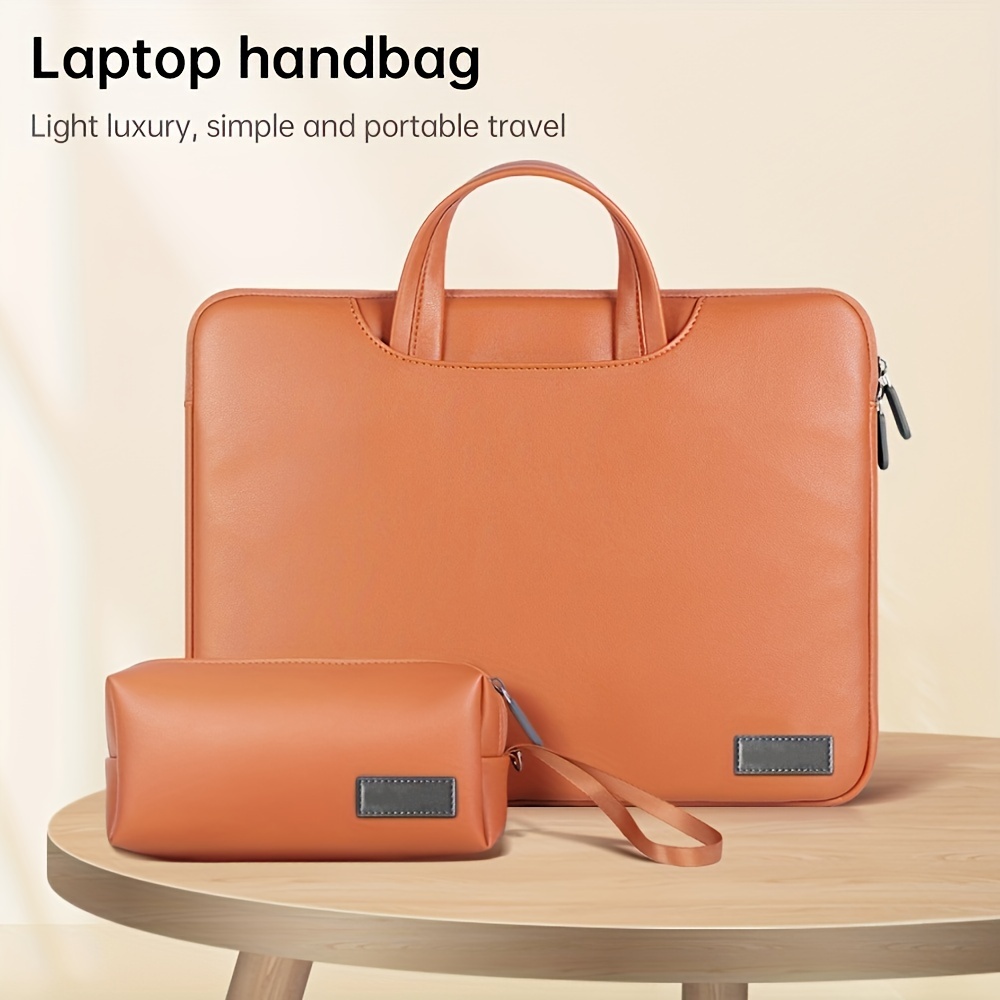 Fashion Casual Cute 2022 New PU Leather Laptop Bag 13.3 14 15.6 Inch Simple  Handbags Shoulder Bag Women Waterproof Notebook Case - AliExpress