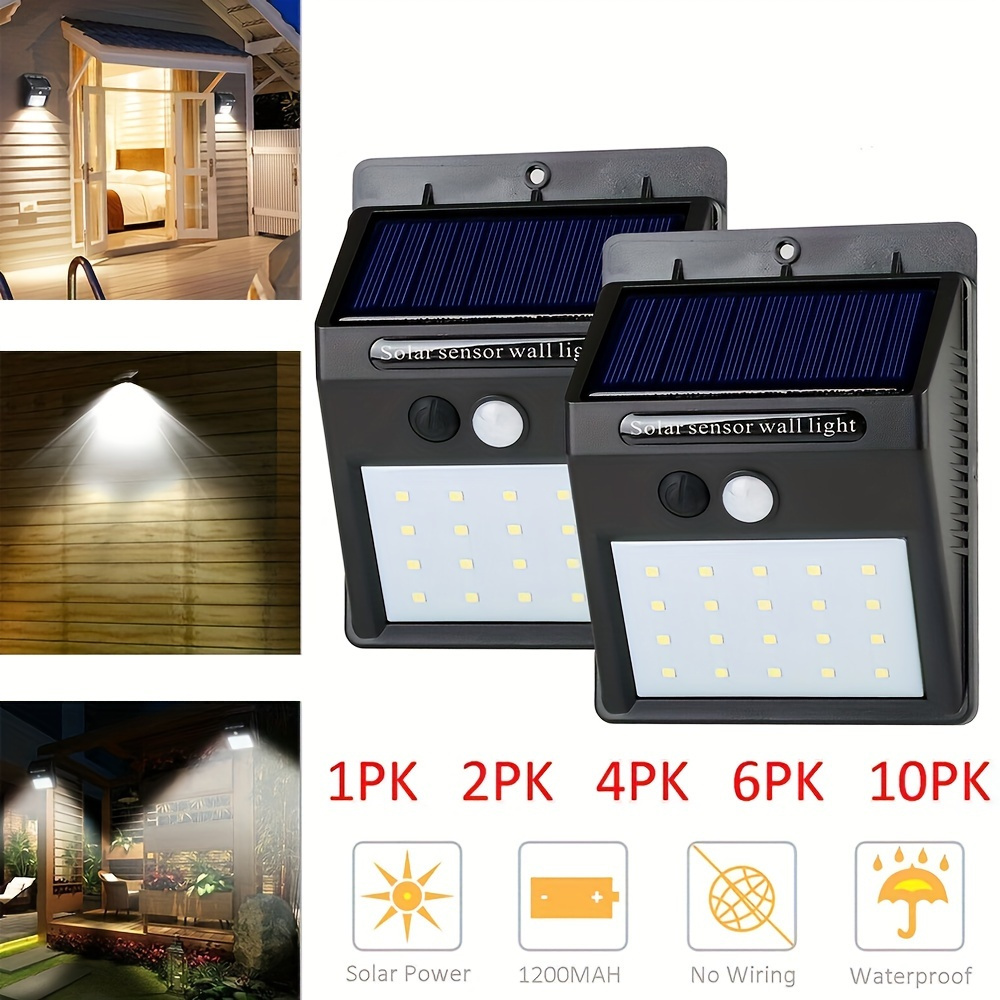 Lampada Solare per Esterni,190LED Luce Solare Led Esterno con Sensore di  Movimento 3 mode Controllo remoto*Pannello solare split Impermeabile LED  Lampade Solari da Esterni per Giardino con Cavo da 5m