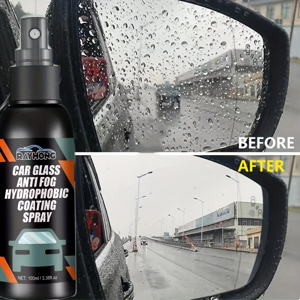 Ventana del coche Película de vidrio Anti Agente de recubrimiento antivaho  Repelente al agua Spray a prueba de lluvia con toalla para el espejo  retrovisor del parabrisas automático
