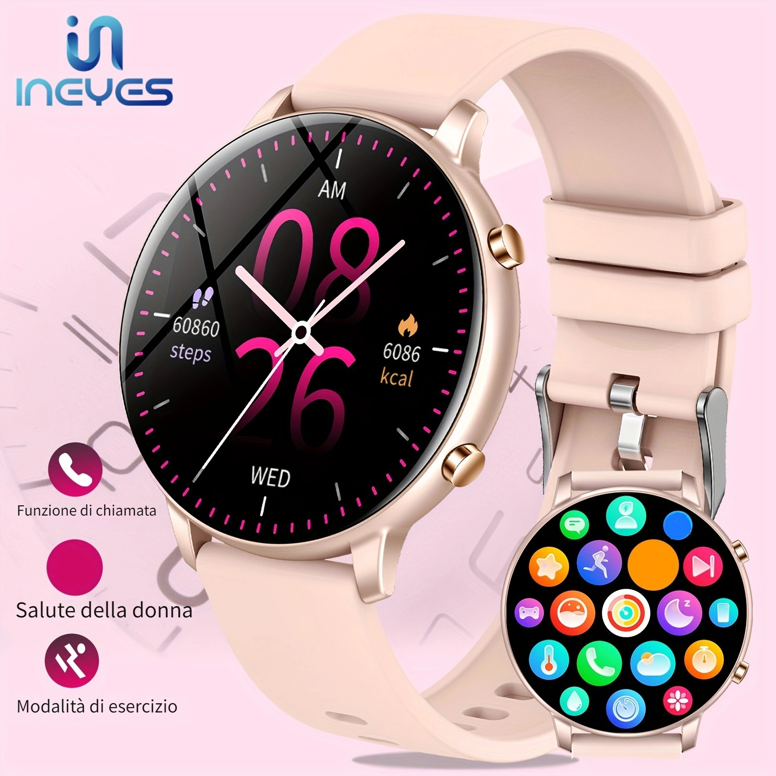 Xiaomi 2022 Nuovo orologio intelligente da donna donna moda donne smartwatch  sport cardiofrequenzimetro promemoria chiamata Bluetooth orologi regalo -  Smart Watches