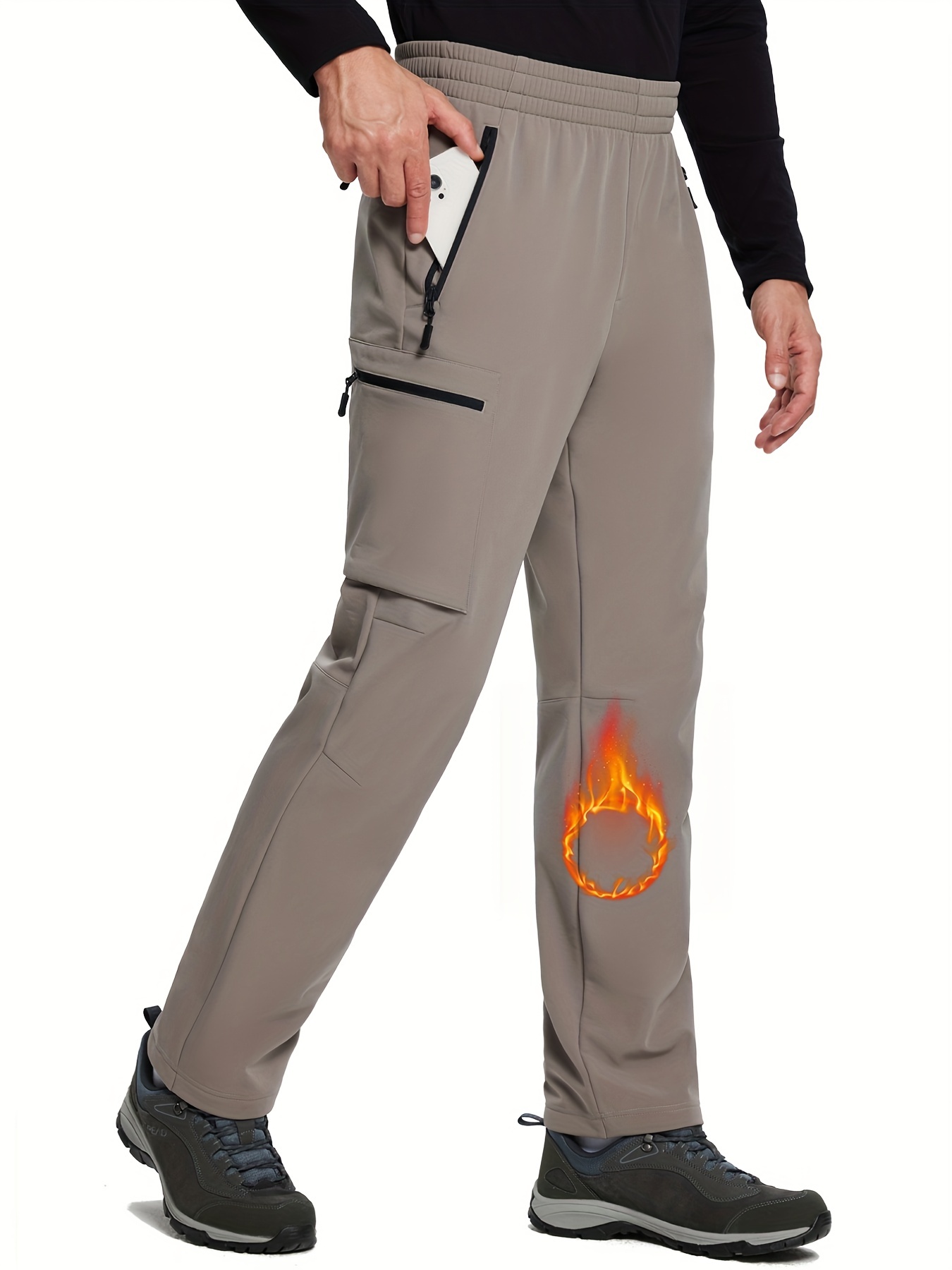 * Waterproof Fleece-Lined Pants for Outdoor Activities - Ideal for Hiking,  Climbing, Motorcycle Riding, and Skiing