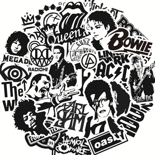 Rock Band 100 Stickers Lot Punk Music Heavy Metal Bands Sticker Decal 
